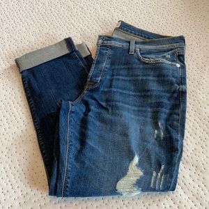 Cuffed High Rise Hudson Straight Leg Jeans